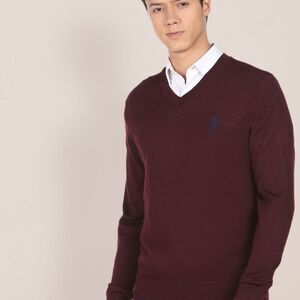NWT Polo Ralph Lauren Merino Wool V-Neck Sweater in Aged Wine Heather size 2XLT